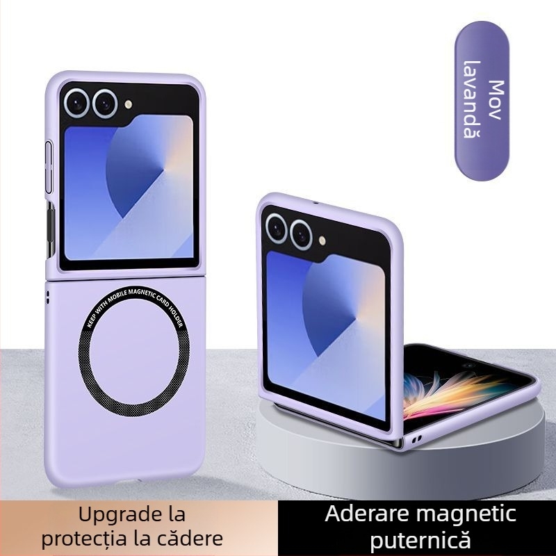 Carcasă pentru telefon – capac magnetic pliabil pentru Samsung Z Flip6/7, husă TPU cu finisaj mat, antiderapantă și protecție la șocuri