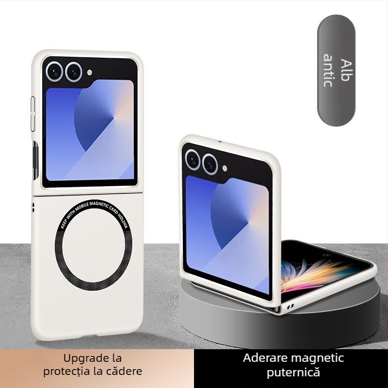 Carcasă pentru telefon – capac magnetic pliabil pentru Samsung Z Flip6/7, husă TPU cu finisaj mat, antiderapantă și protecție la șocuri