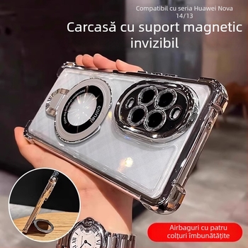 Husă Huawei Nova 15 cu protecție anti-cădere și suport, realizată prin injecție, cu film pentru obiectiv