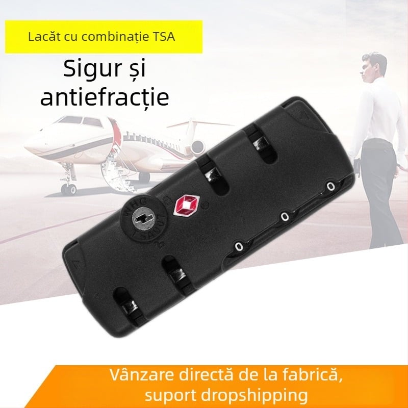 Lacăt pentru bagaje cu parolă, corp ABS, model ES-057, anti-furt, accesorii pentru bagaje