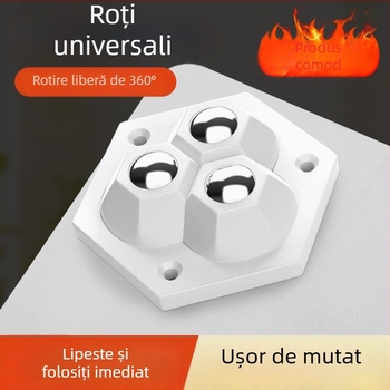 Qianchuan role autoadezive pentru dulapuri, silențioase, cu rulmenți cu bile, ABS + bile de oțel, rezistente la uzură