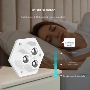 Qianchuan role autoadezive pentru dulapuri, silențioase, cu rulmenți cu bile, ABS + bile de oțel, rezistente la uzură