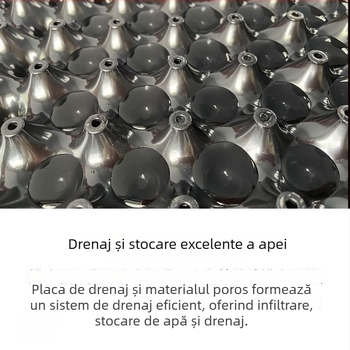 Placă de drenaj pentru grădina de pe acoperiș cu barieră de rădăcini – plastic hidrofob, filtru de drenaj pentru ghivece și iazuri de grădină
