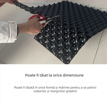 Placă de drenaj pentru grădina de pe acoperiș cu barieră de rădăcini – plastic hidrofob, filtru de drenaj pentru ghivece și iazuri de grădină
