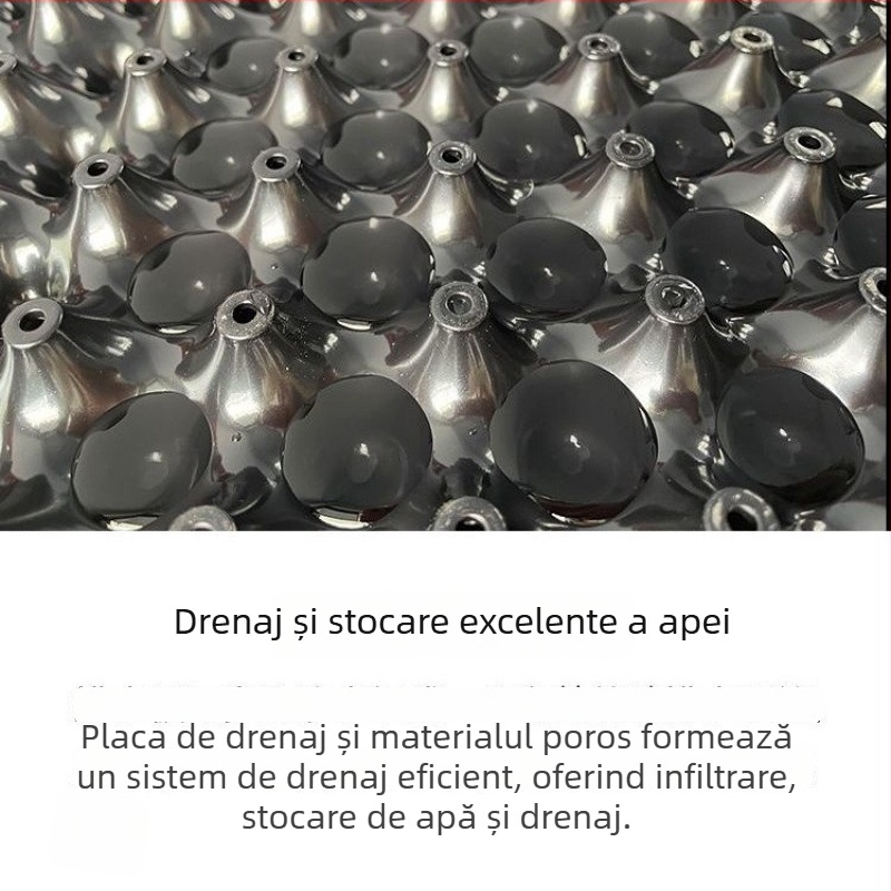 Placă de drenaj pentru grădina de pe acoperiș cu barieră de rădăcini – plastic hidrofob, filtru de drenaj pentru ghivece și iazuri de grădină