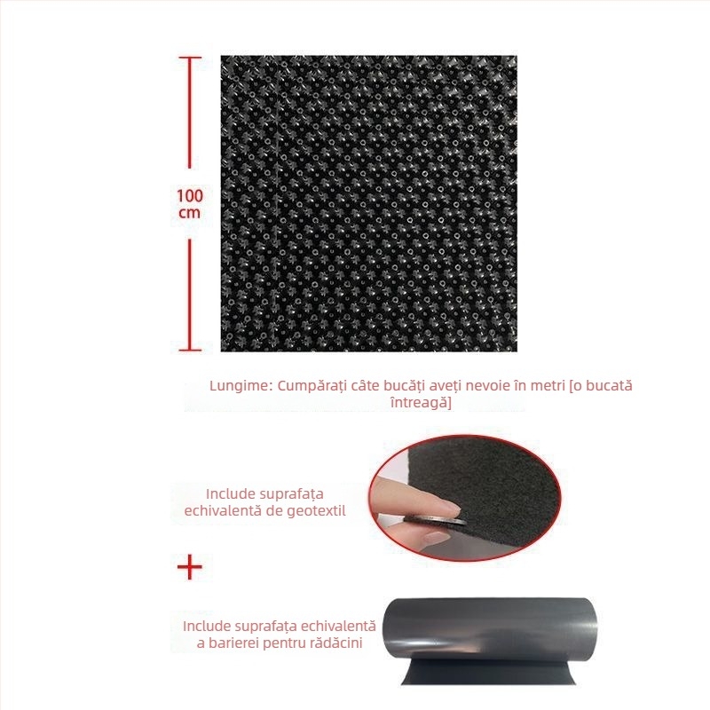 Placă de drenaj pentru grădina de pe acoperiș cu barieră de rădăcini – plastic hidrofob, filtru de drenaj pentru ghivece și iazuri de grădină