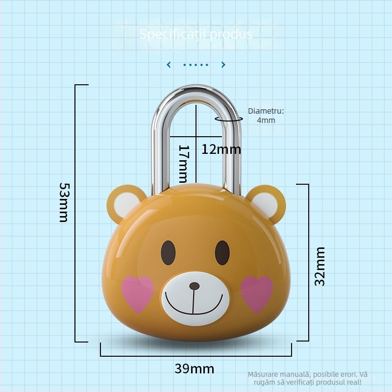 Lacăt desen animat pentru caiet — carcasă din plastic, încuietoare din fier, personalizare, logo imprimat, brand CJSJ