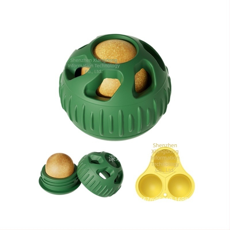 Jucărie din silicon pentru hrănire și mestecat pentru câine, cu minge de hrănire cu scurgeri de mâncare, marca Enjoy the movement
