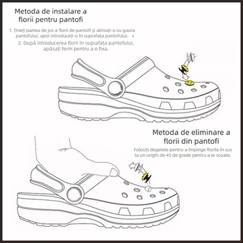 Ornament floral 3D pentru încălțăminte, accesoriu DIY pentru sandale și pantofi de zi cu zi, model PJ001, stil Duoduo