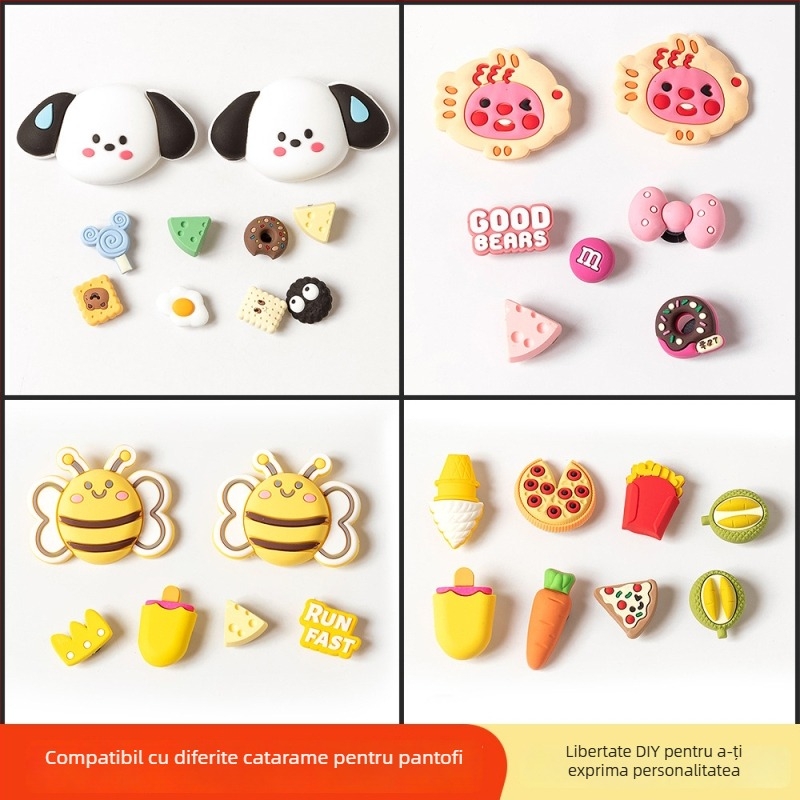 Ornament floral 3D pentru încălțăminte, accesoriu DIY pentru sandale și pantofi de zi cu zi, model PJ001, stil Duoduo