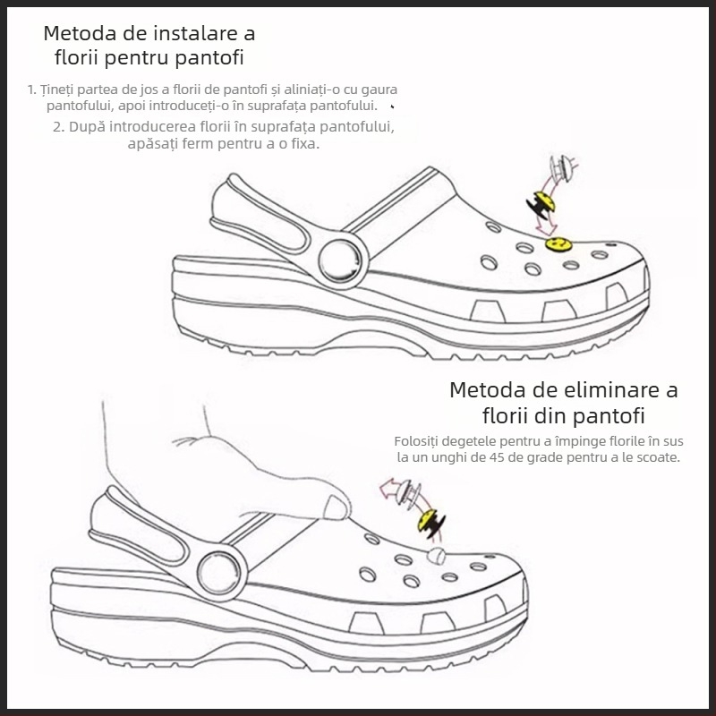 Ornament floral 3D pentru încălțăminte, accesoriu DIY pentru sandale și pantofi de zi cu zi, model PJ001, stil Duoduo