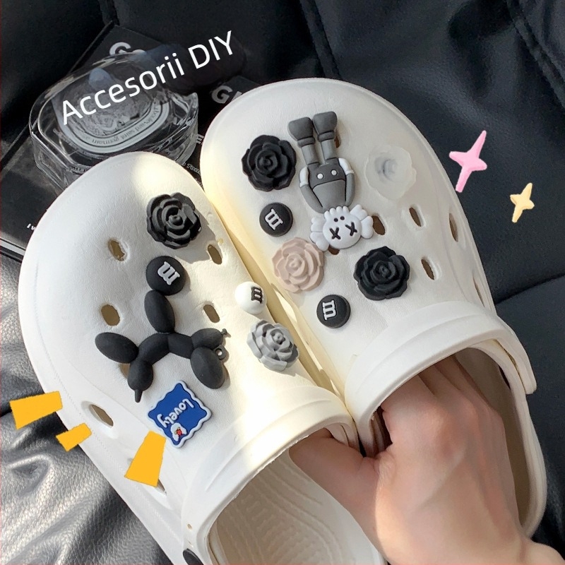 Ornament floral 3D pentru încălțăminte, accesoriu DIY pentru sandale și pantofi de zi cu zi, model PJ001, stil Duoduo