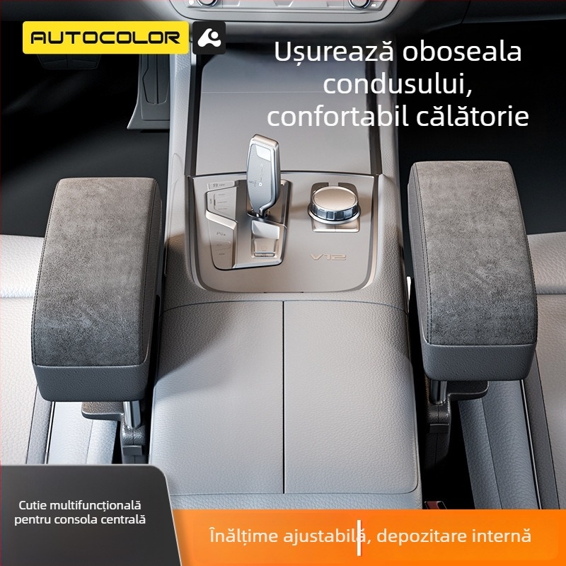 Cutie de depozitare pentru spațiul dintre scaunele din față, din piele – universală, panou 20.5×15×2.8 cm