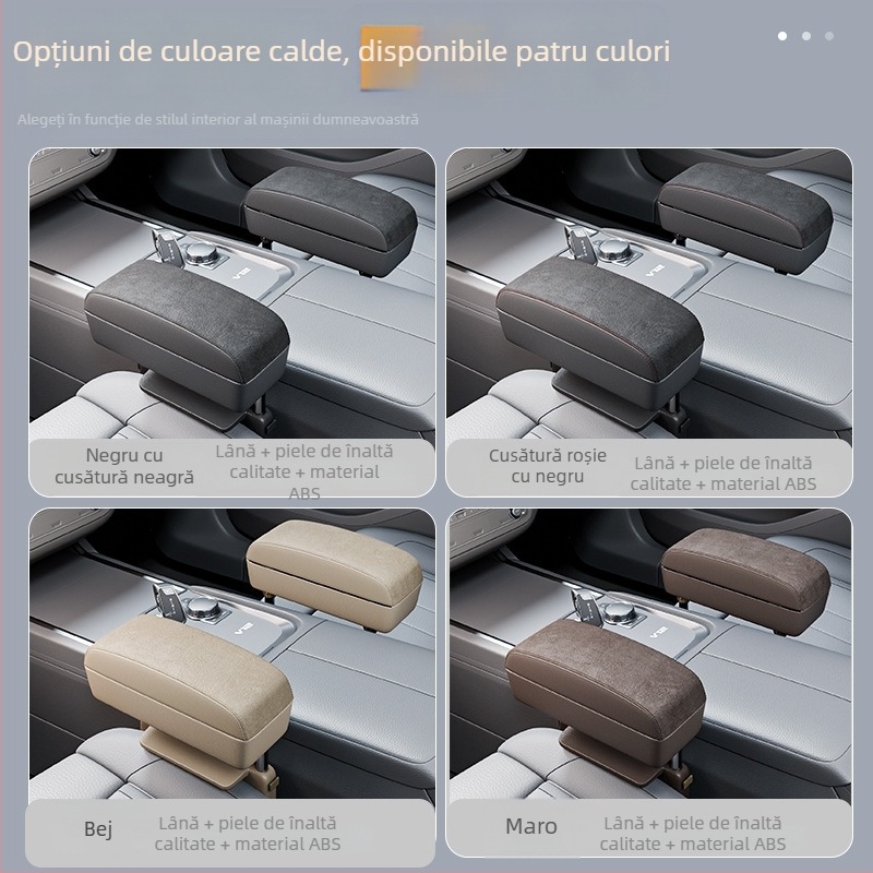 Cutie de depozitare pentru spațiul dintre scaunele din față, din piele – universală, panou 20.5×15×2.8 cm