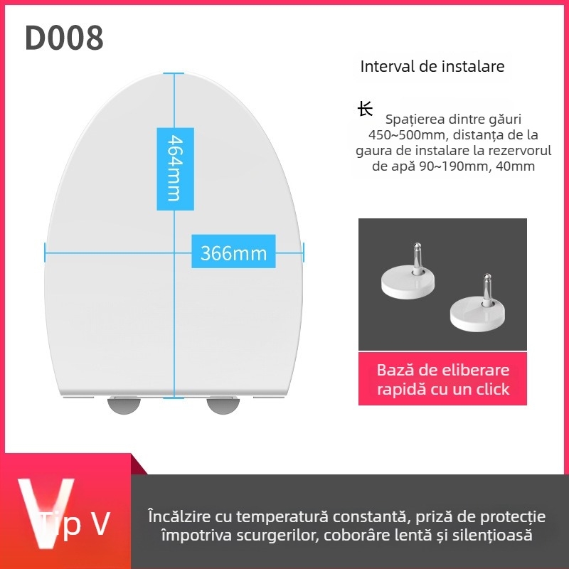 Șezut de WC inteligent pentru uz casnic, universal, închidere electrică moale, încălzire la temperatură constantă, model LY-TR005B