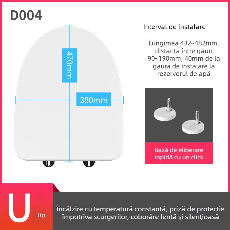 Șezut de WC inteligent pentru uz casnic, universal, închidere electrică moale, încălzire la temperatură constantă, model LY-TR005B