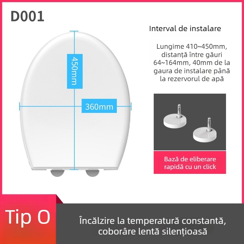Șezut de WC inteligent pentru uz casnic, universal, închidere electrică moale, încălzire la temperatură constantă, model LY-TR005B