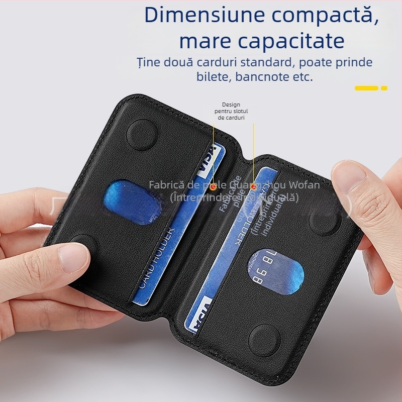 Port card magnetic pentru iPhone cu MagSafe — WF10 (compatibil cu iPhone; set magnetic pentru carduri; etichetă de pe spate)