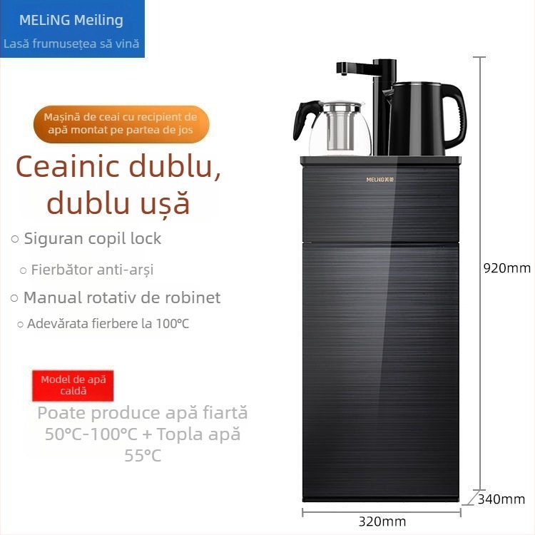 Meiling mașină de bar pentru ceai pentru uz casnic — dispenser de apă complet automat, cu apă caldă și rece, sistem de control central inteligent, multifuncțional, design vertical cu rezervor inferior