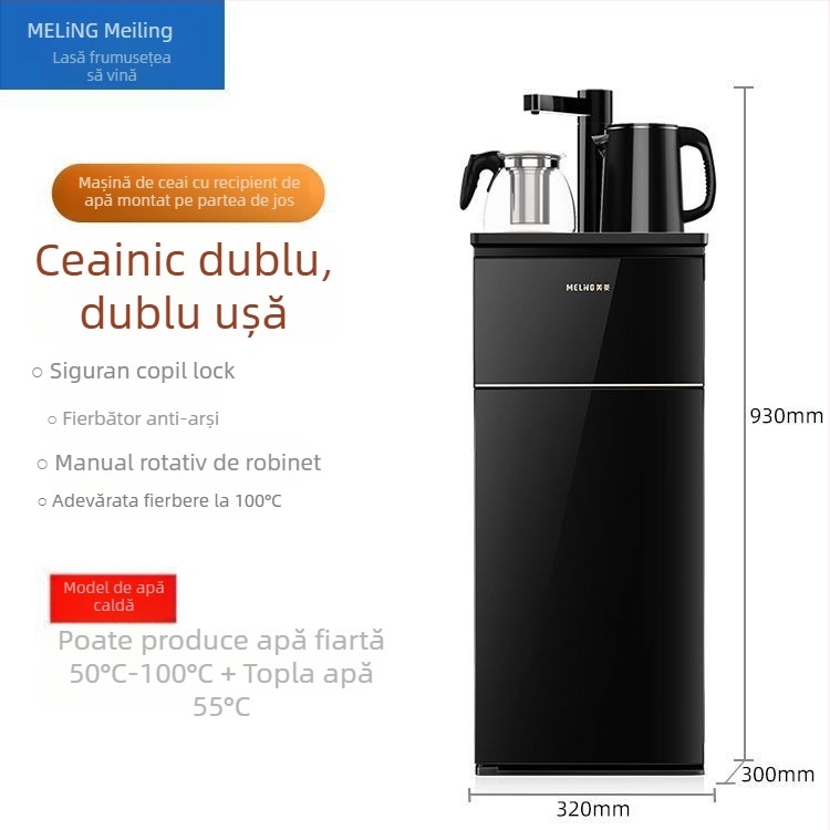 Meiling mașină de bar pentru ceai pentru uz casnic — dispenser de apă complet automat, cu apă caldă și rece, sistem de control central inteligent, multifuncțional, design vertical cu rezervor inferior
