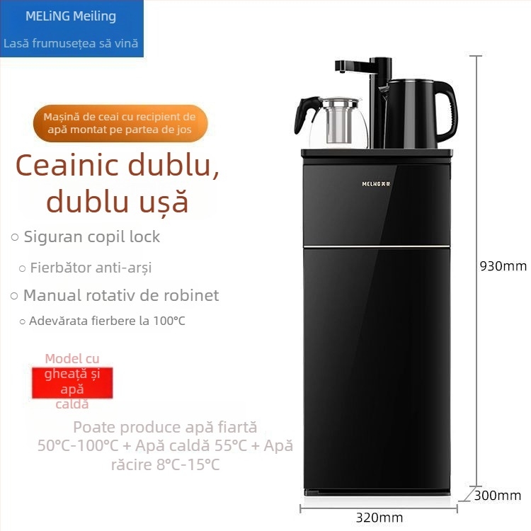 Meiling mașină de bar pentru ceai pentru uz casnic — dispenser de apă complet automat, cu apă caldă și rece, sistem de control central inteligent, multifuncțional, design vertical cu rezervor inferior