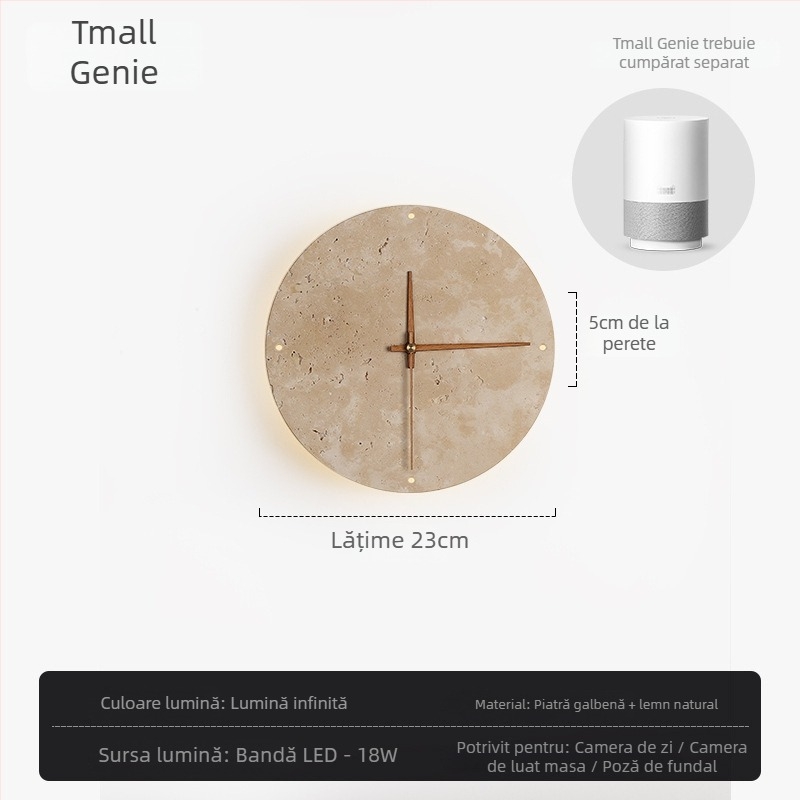 Lampă de perete cu abajur și corp din marmură, sursă LED, stil modern minimalist, compatibilă cu Mijia Smart și TmallGenie