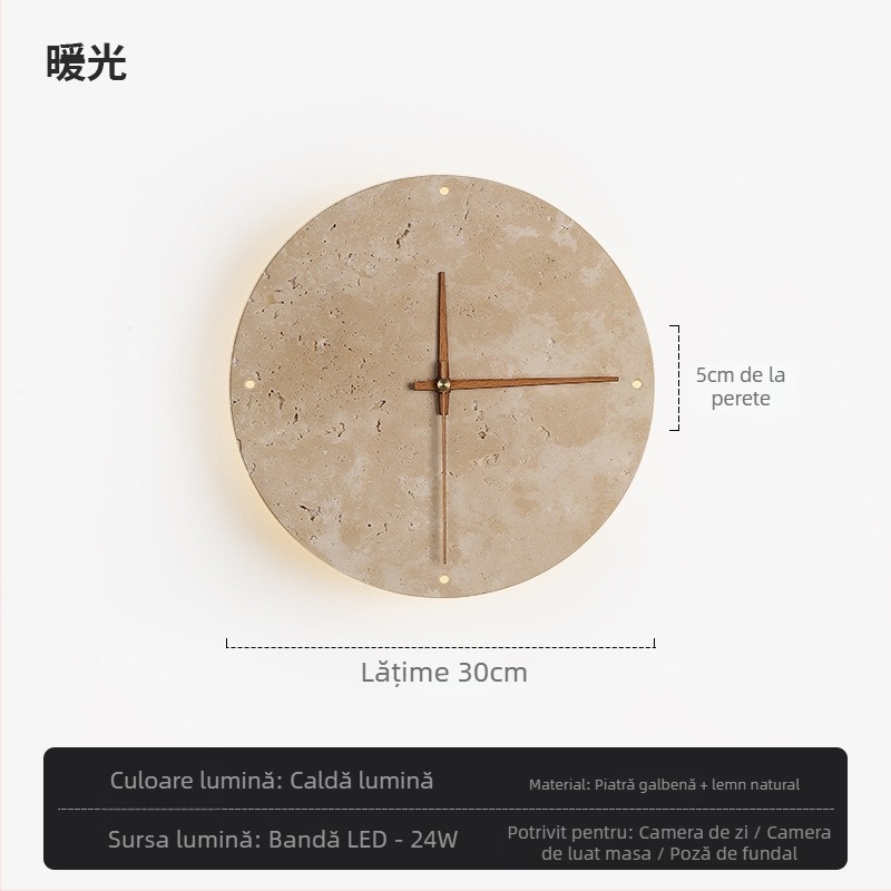 Lampă de perete cu abajur și corp din marmură, sursă LED, stil modern minimalist, compatibilă cu Mijia Smart și TmallGenie