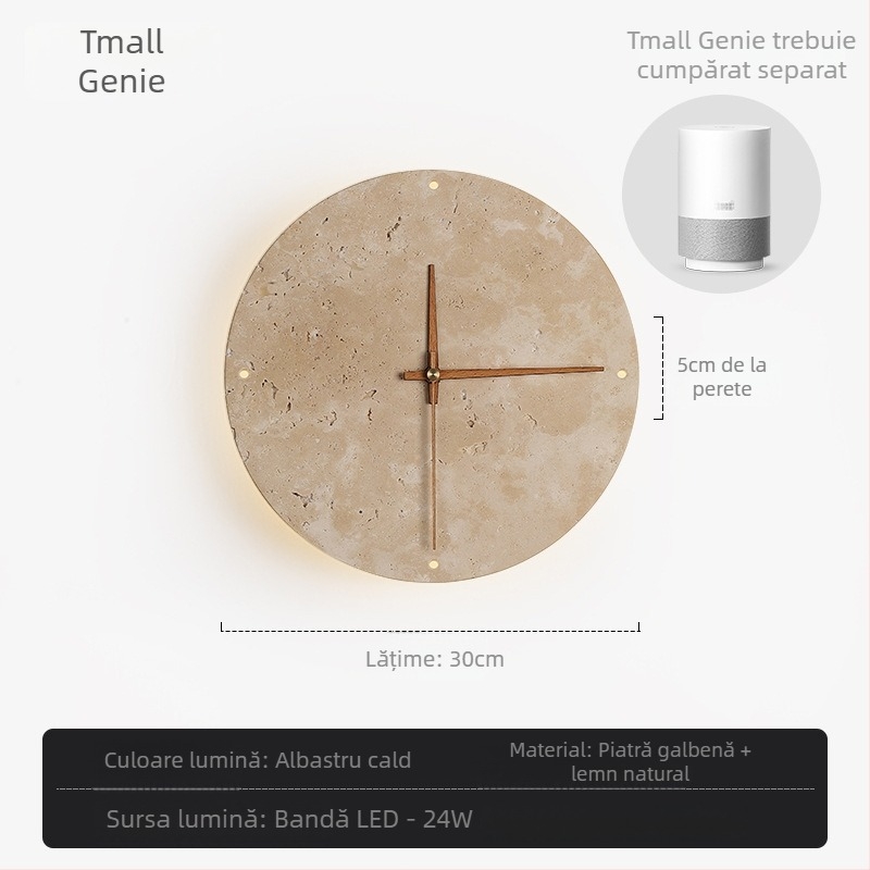 Lampă de perete cu abajur și corp din marmură, sursă LED, stil modern minimalist, compatibilă cu Mijia Smart și TmallGenie