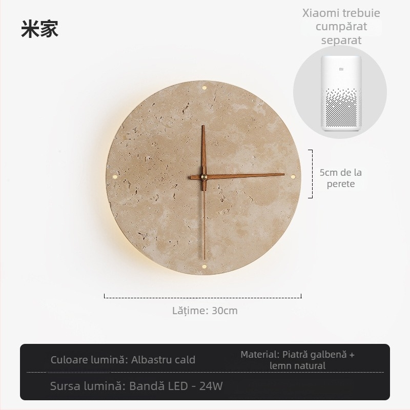 Lampă de perete cu abajur și corp din marmură, sursă LED, stil modern minimalist, compatibilă cu Mijia Smart și TmallGenie