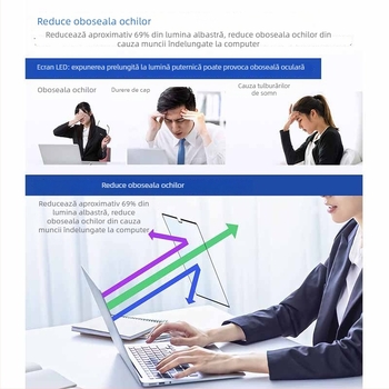 Film mat anti-lumină albastră pentru MacBook Pro și MacBook Air, autoadeziv, PET, protecție pentru ochi, compatibil cu Apple MacBook, lansat în 2024