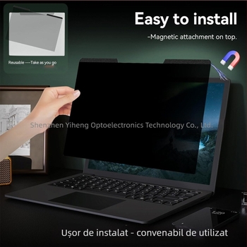 Film magnetic de confidențialitate pentru laptop, detașabil, fără adeziv; 13,3/14/15,6/16 inch; anti-reflexie