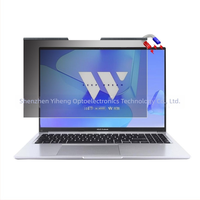 Film magnetic de confidențialitate pentru laptop, detașabil, fără adeziv; 13,3/14/15,6/16 inch; anti-reflexie