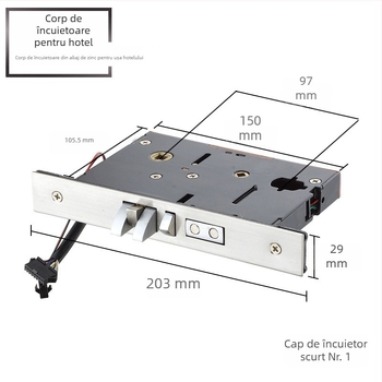Încuietoare electronică pentru ușă de hotel, cu senzor de card, corp de încuietoare din aliaj de zinc, 1 kg, stil modern minimalist