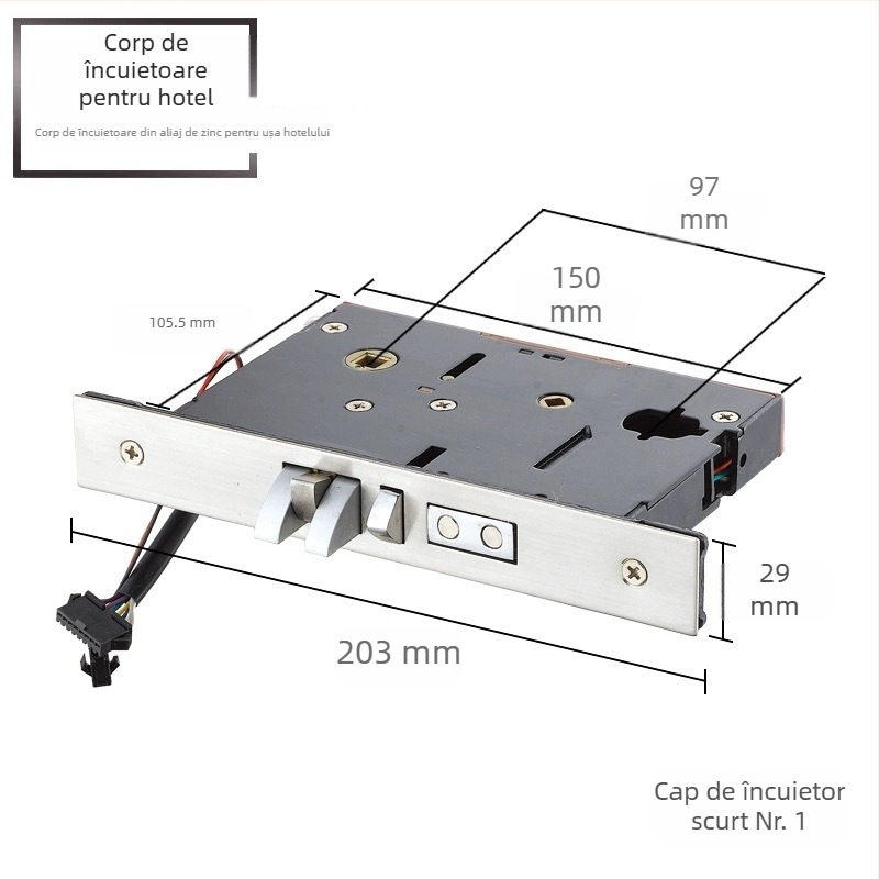 Încuietoare electronică pentru ușă de hotel, cu senzor de card, corp de încuietoare din aliaj de zinc, 1 kg, stil modern minimalist