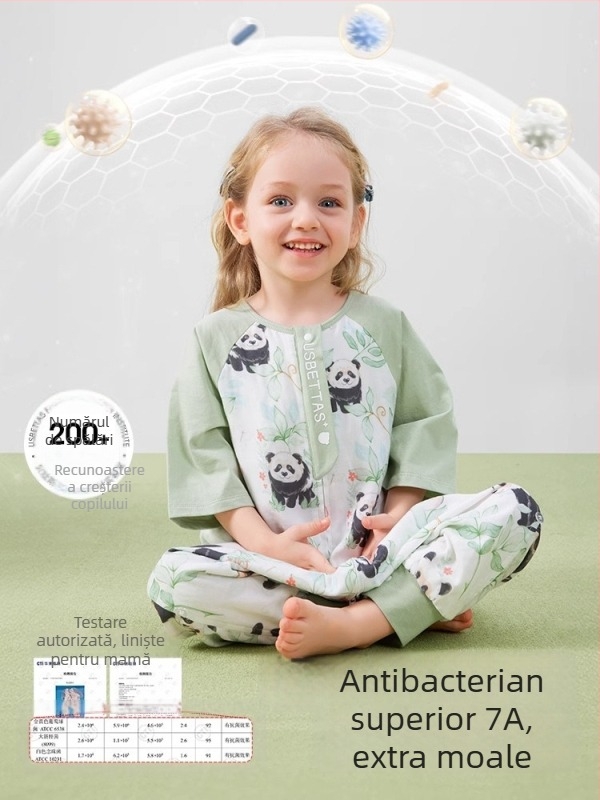 Sac de dormit pentru bebeluși cu design cu picioare separate, material exterior din fibre de bambus, căptușeală din bumbac, umplutură din fibre reciclate 70%