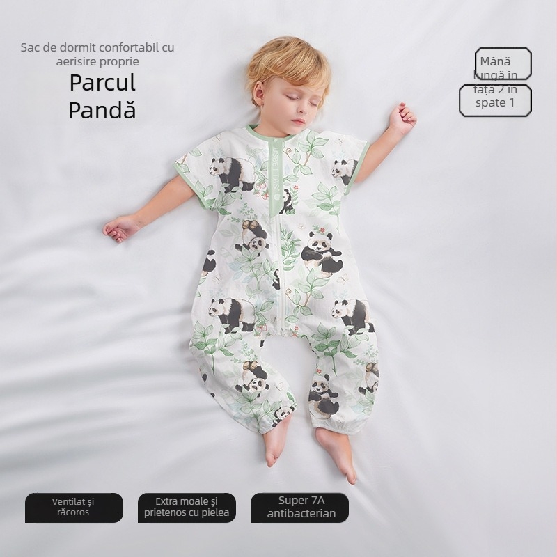 Sac de dormit pentru bebeluși cu design cu picioare separate, material exterior din fibre de bambus, căptușeală din bumbac, umplutură din fibre reciclate 70%
