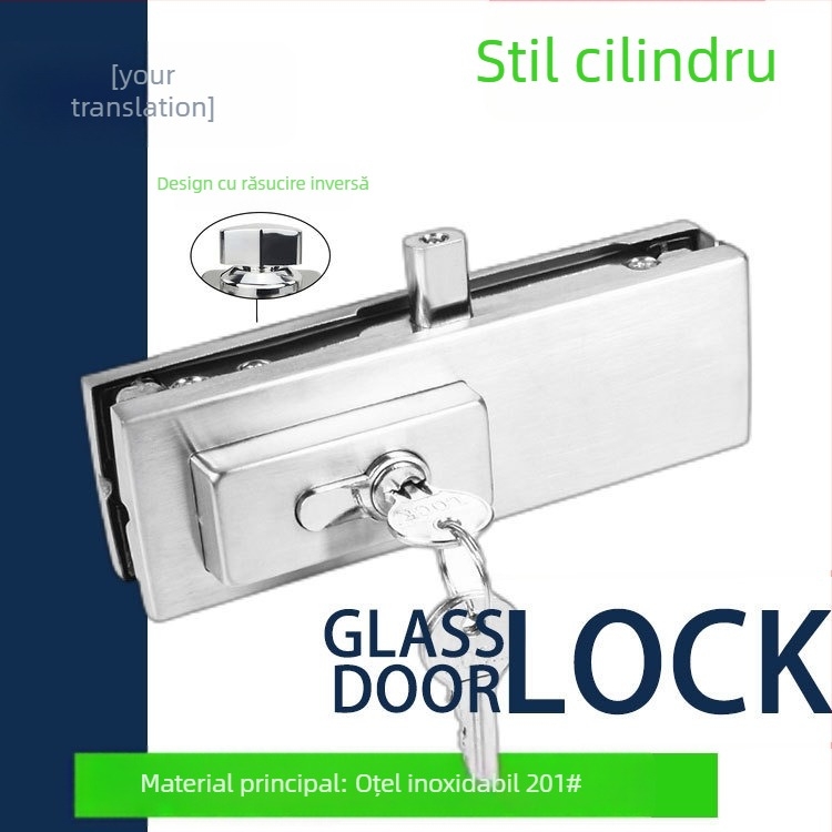 Încuietoare de podea pentru uși de sticlă PF-050, oțel inoxidabil, 1 kg, pentru uși de sticlă, stil modern simplu