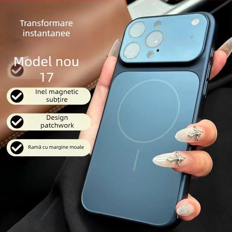 Carcasă pentru iPhone 15–17 serie, finisaj mat, rezistentă la șocuri, antiamprentă, folie pentru obiectiv, policarbonat