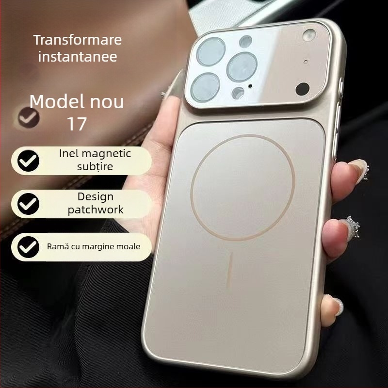 Carcasă pentru iPhone 15–17 serie, finisaj mat, rezistentă la șocuri, antiamprentă, folie pentru obiectiv, policarbonat