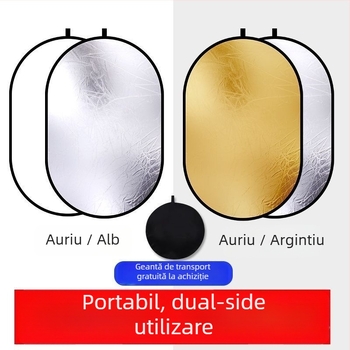 Reflector de iluminare pliabil, portabil — panou mare de lumină pentru fotografie și machiaj, pentru transmisiuni live în interior/exterior, călătorii și camping