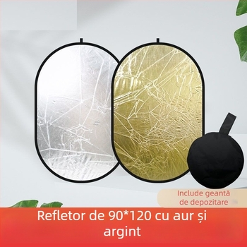 Reflector de iluminare pliabil, portabil — panou mare de lumină pentru fotografie și machiaj, pentru transmisiuni live în interior/exterior, călătorii și camping