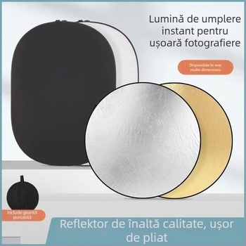 Reflector de iluminare pliabil, portabil — panou mare de lumină pentru fotografie și machiaj, pentru transmisiuni live în interior/exterior, călătorii și camping