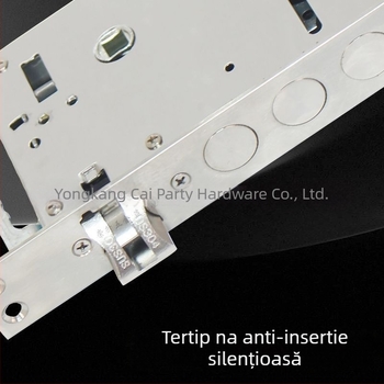 Încuietoare inteligentă cu amprentă – corp din oțel inoxidabil, limbă pătrată, cilindric, anti-blocare, sistem dublu încuiere (Model 712-all steel, 700 g, Brand Qianlan)