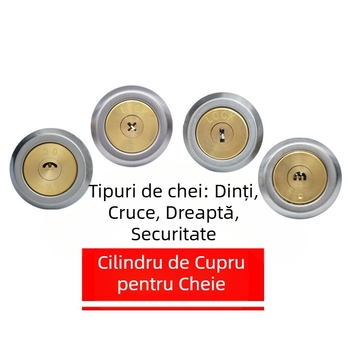 Încuietoare externă pentru ușă, cilindru din cupru, securitate pentru uși, cilindru de încuire, greutate 200 g