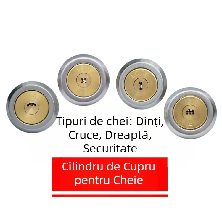 Încuietoare externă pentru ușă, cilindru din cupru, securitate pentru uși, cilindru de încuire, greutate 200 g