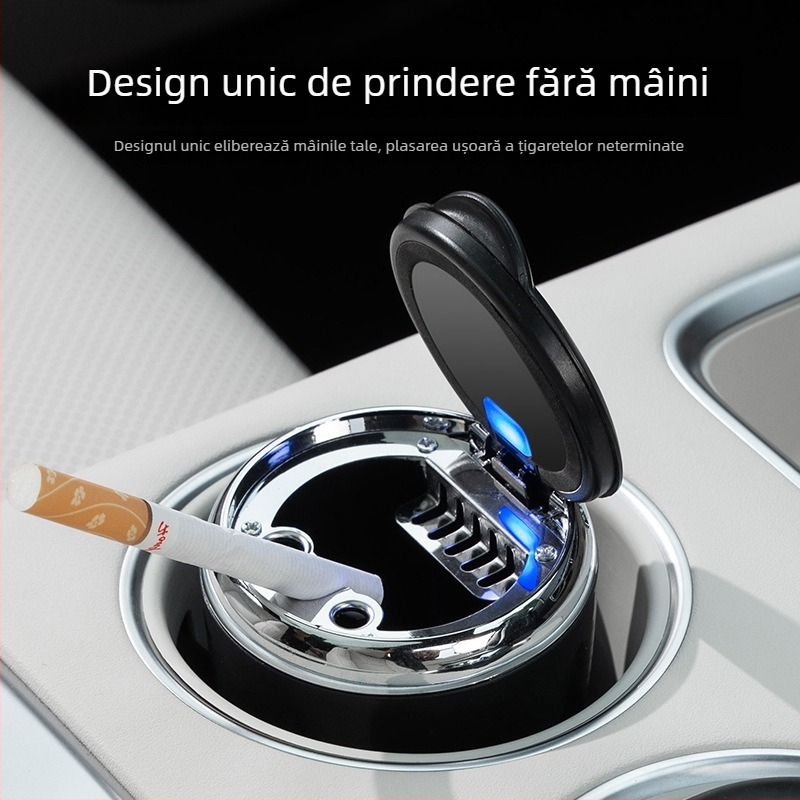 Scrumieră auto cu design dragon-scale, interior ceramic, model T05, proces de topire, greutate 134 g