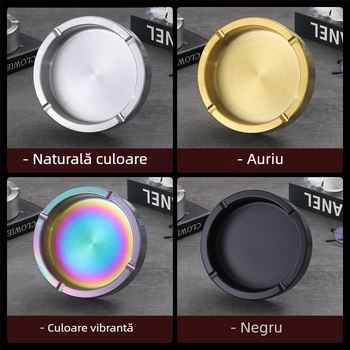 Scrumieră din oțel inoxidabil gros, cu logo personalizat, pentru cafenele, baruri și uz casnic, rezistentă la vânt și la căderi
