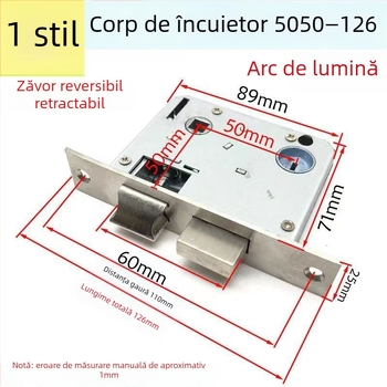 XBK 01 130 mm distanță între găuri, încuietoare pentru uși din lemn, aliaj de zinc, corp cu limbă dublă 5050