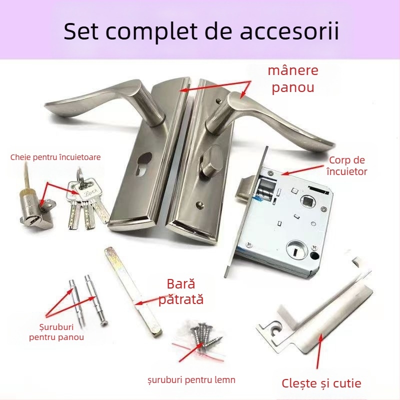 XBK 01 130 mm distanță între găuri, încuietoare pentru uși din lemn, aliaj de zinc, corp cu limbă dublă 5050