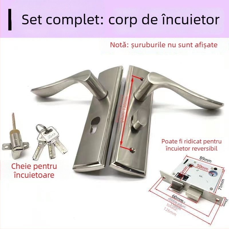 XBK 01 130 mm distanță între găuri, încuietoare pentru uși din lemn, aliaj de zinc, corp cu limbă dublă 5050